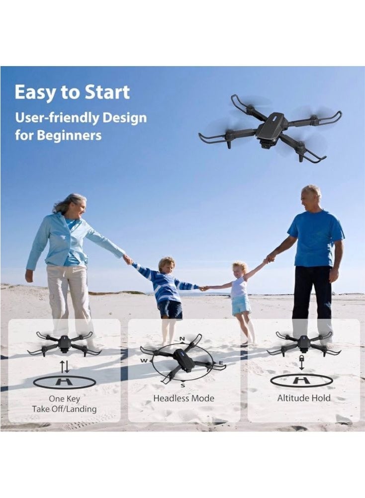 بريميم طائرة بدون طيار قابلة للطي مزودة بكاميرا واي فاي عالية الدقة بتقنية FPV مع بث مباشر في الوقت الفعلي، ونظام تثبيت طيران ذكي، وجهاز تحكم عن بعد دقيق، وبطاريتين احتياطيتين، ومراوح عالية الرفع، وحقيبة حمل واقية. - Image 5